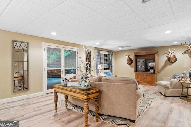 2118 Chatham, Dalton, GA 30720 - living area featuring light wood-style flooring, recessed lighting, and a drop ceiling