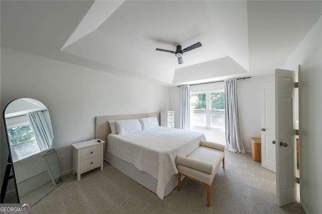 503 Rising Dr, Woodstock, GA 30189 - bedroom featuring light carpet and ceiling fan
