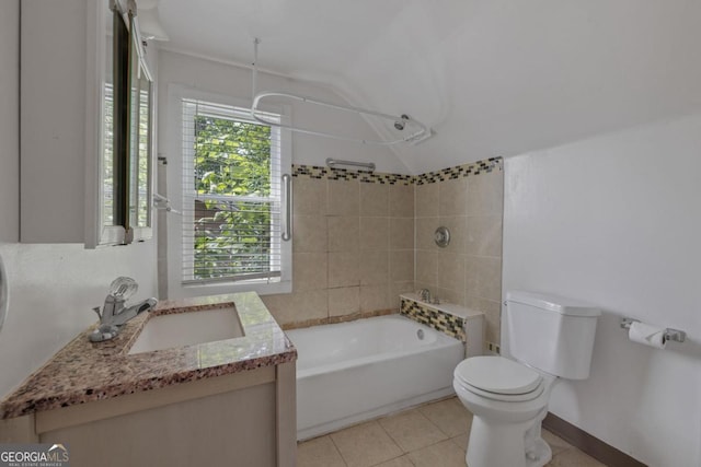 204 S Jefferson Ave, Eatonton, GA 31024 - bathroom featuring vanity, tile patterned flooring, and tub / shower combination