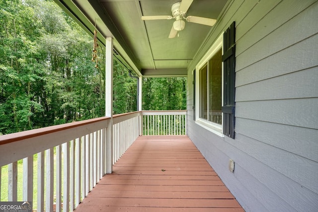 174 Village Dr, Hiram, GA 30141 - wooden terrace featuring a ceiling fan