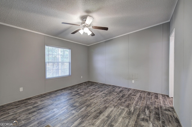 1525 Bailey Rd, Aragon, GA 30104 - unfurnished room featuring wood finished floors, ceiling fan, crown molding, and a textured ceiling
