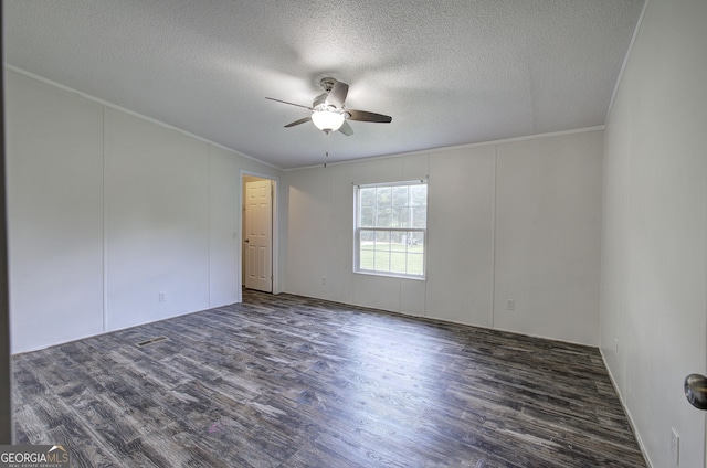 1525 Bailey Rd, Aragon, GA 30104 - unfurnished room with crown molding, wood finished floors, ceiling fan, and a textured ceiling