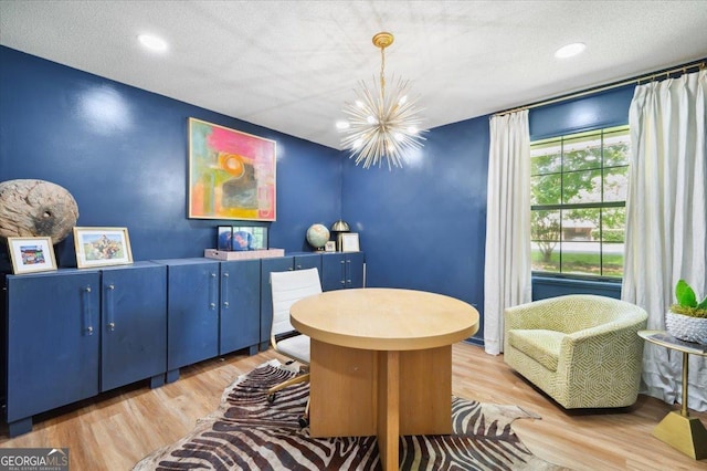 711 Chapman St, Blackshear, GA 31516 - office space with a chandelier, light wood-type flooring, and recessed lighting