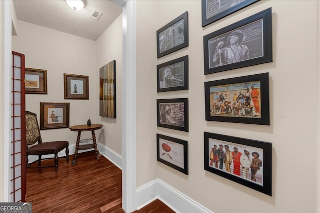 932 Shadowford Fls, Lithonia, GA 30058 - hall featuring dark wood finished floors and baseboards