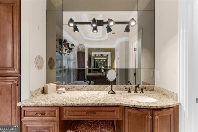932 Shadowford Fls, Lithonia, GA 30058 - bathroom with vanity and a shower stall