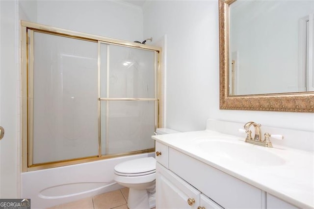 2516 Woolwich Ct, Acworth, GA 30101 - full bath with vanity, shower / bath combination with glass door, and tile patterned floors