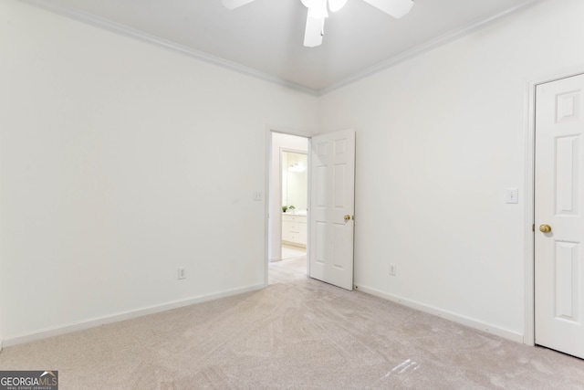 2516 Woolwich Ct, Acworth, GA 30101 - unfurnished bedroom with ornamental molding, carpet, and a ceiling fan