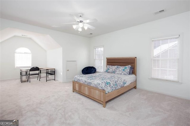 2516 Woolwich Ct, Acworth, GA 30101 - bedroom with multiple windows, carpet flooring, and ceiling fan