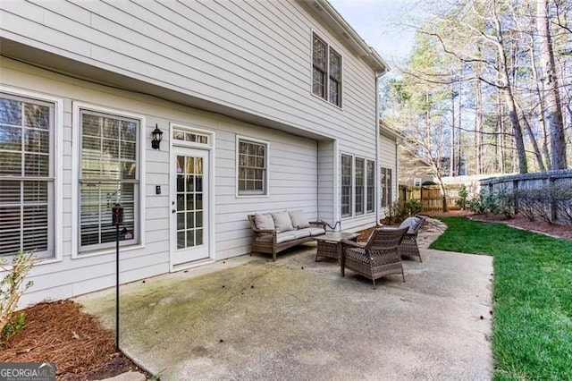 2516 Woolwich Ct, Acworth, GA 30101 - fenced backyard with an outdoor living space and a patio area