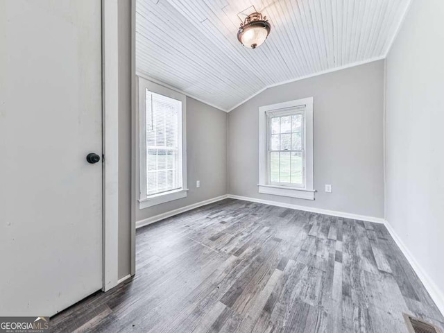79 Hillside St, Nelson, GA 30151 - spare room featuring vaulted ceiling, wood finished floors, and wooden ceiling