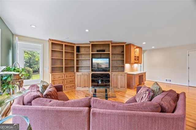 1416 Vernon Rdg, Close, Dunwoody, GA 30338 - living room with recessed lighting and light wood-style floors