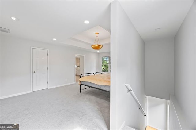 1416 Vernon Rdg, Close, Dunwoody, GA 30338 - bedroom with carpet floors, recessed lighting, and a tray ceiling