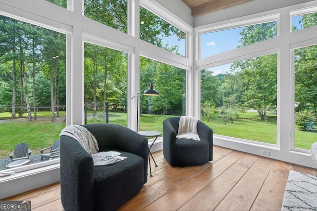 211 Rockhouse Rd, Cherry Log, GA 30522 - sunroom with view of scattered trees and wood-type flooring