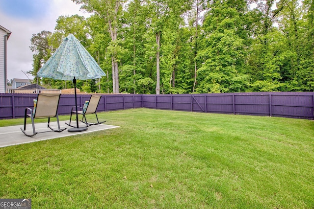 7730 Demeter Dr, Fairburn, GA 30213 - fenced backyard featuring a patio area