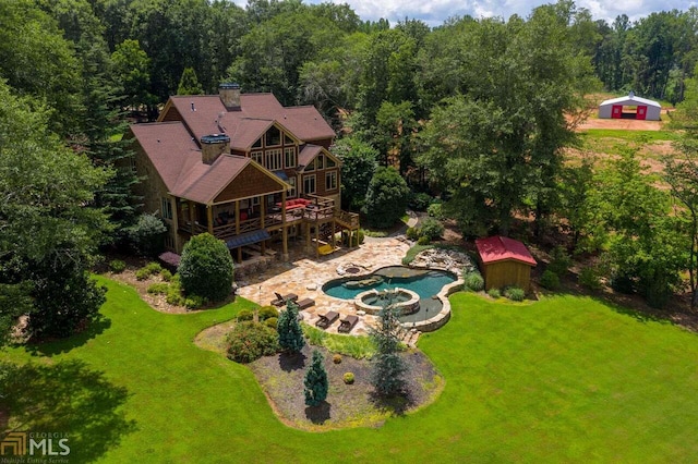 685 N Mcdonough Rd Unit 48.26/-, Acres, Griffin, GA 30223 - view from above of property featuring a pool area and a heavily wooded area