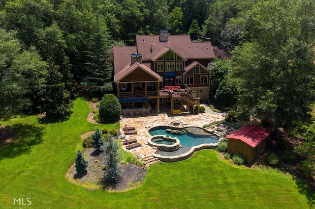685 N Mcdonough Rd Unit 48.26/-, Acres, Griffin, GA 30223 - aerial view of property and surrounding area with a pool area and a forest