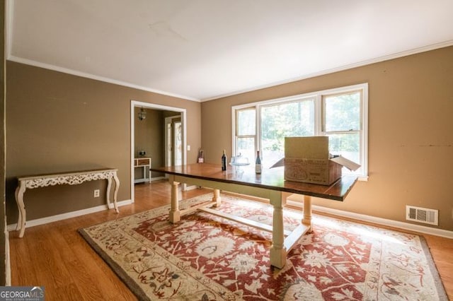 1025 Northridge Rd, Ball Ground, GA 30107 - home office featuring wood finished floors and crown molding