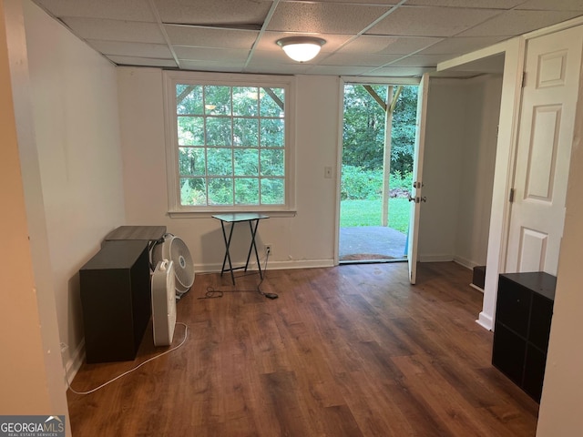 1025 Northridge Rd, Ball Ground, GA 30107 - dining area featuring a drop ceiling and wood finished floors
