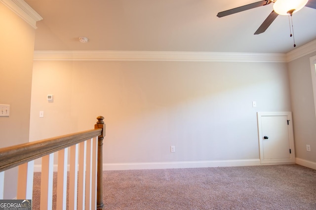776 Fleeting Way, Monroe, GA 30655 - carpeted spare room with crown molding and ceiling fan