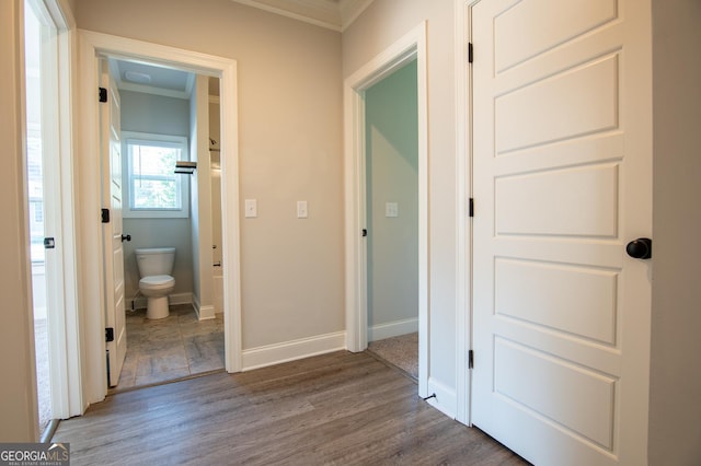 776 Fleeting Way, Monroe, GA 30655 - hall featuring ornamental molding and wood finished floors