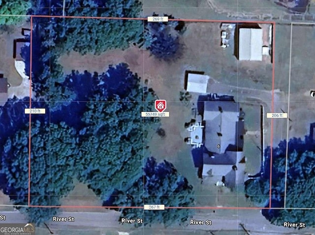 6 River St SW, Cave Spring, GA 30124 - map / location with property boundaries highlighted