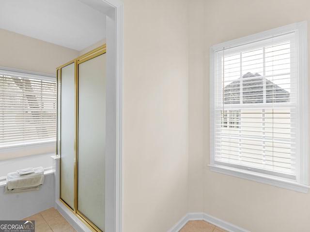 17 Rocky Mountain Pass, Adairsville, GA 30103 - full bathroom with a shower stall, plenty of natural light, and tile patterned floors