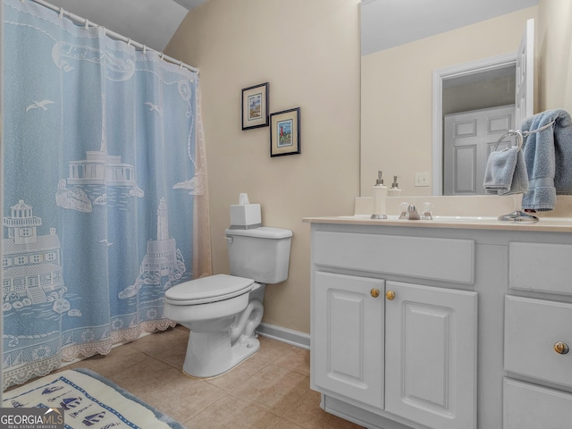 17 Rocky Mountain Pass, Adairsville, GA 30103 - bathroom featuring vanity, tile patterned flooring, and a shower with shower curtain