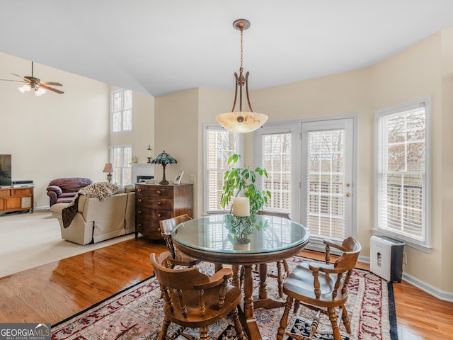 17 Rocky Mountain Pass, Adairsville, GA 30103 - dining area with light wood-style flooring and a ceiling fan