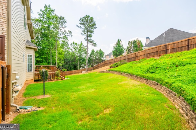 4311 Hampton Mill Pkwy, Douglasville, GA 30135 - fenced backyard with a wooden deck
