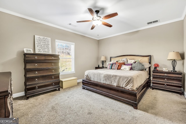 230 Thorpe Rd, Jackson, GA 30233 - carpeted bedroom featuring crown molding and a ceiling fan