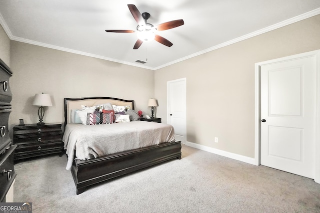 230 Thorpe Rd, Jackson, GA 30233 - carpeted bedroom with ornamental molding and ceiling fan