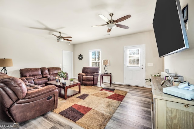 230 Thorpe Rd, Jackson, GA 30233 - living area featuring ceiling fan and light wood-type flooring
