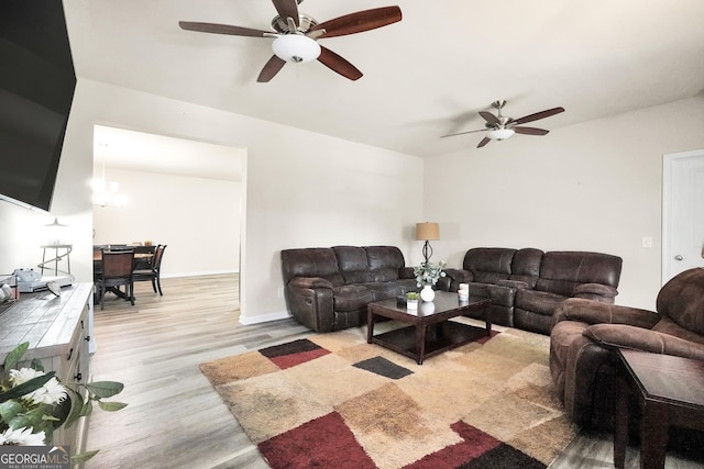230 Thorpe Rd, Jackson, GA 30233 - living room featuring a ceiling fan and light wood-style flooring