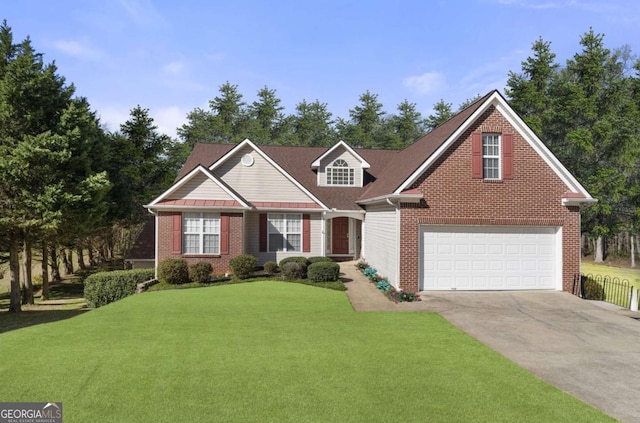 3076 Harris Mill Ct, Duluth, GA 30096 - traditional-style home featuring driveway, brick siding, a front yard, and a garage