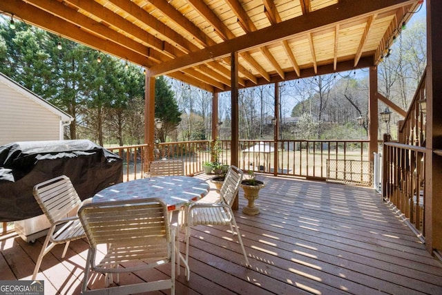 3076 Harris Mill Ct, Duluth, GA 30096 - wooden terrace with outdoor dining area