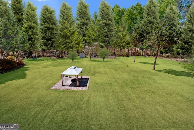 3076 Harris Mill Ct, Duluth, GA 30096 - view of home's community featuring a gazebo, a yard, and view of wooded area