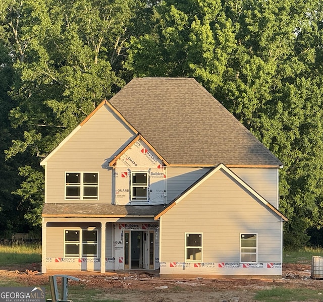 68 Maddox Rd, Mcdonough, GA 30252 - unfinished property featuring covered porch and a shingled roof