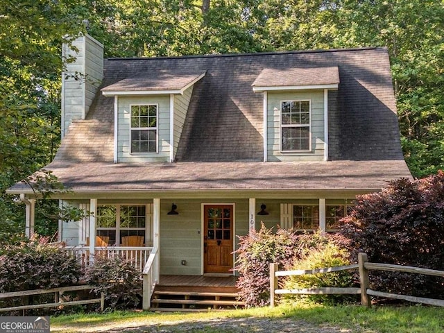 104 Buck Run E, Dahlonega, GA 30533 - view of front of property featuring covered porch and a chimney