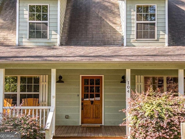 104 Buck Run E, Dahlonega, GA 30533 - property entrance featuring covered porch and roof with shingles