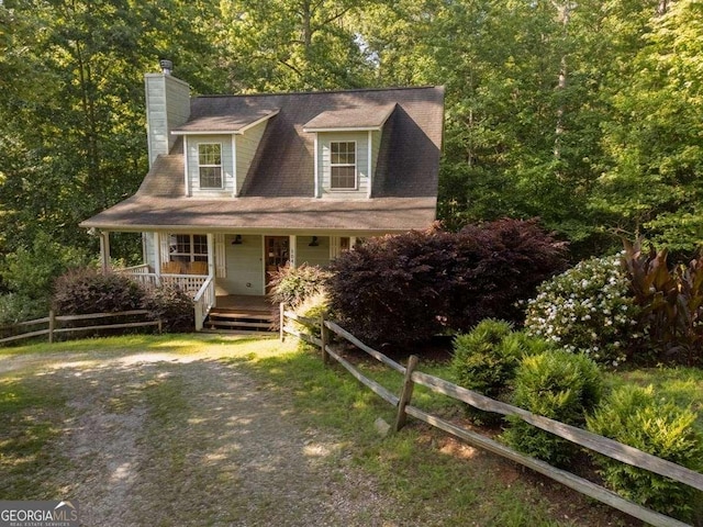 104 Buck Run E, Dahlonega, GA 30533 - view of front of home with a porch and a chimney