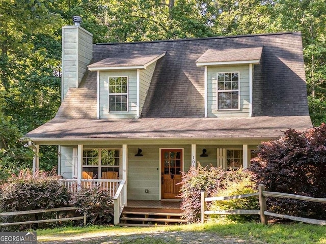 104 Buck Run E, Dahlonega, GA 30533 - view of front of home featuring a porch and a chimney