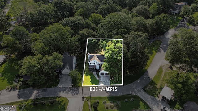 67 Woodlawn Dr, Toccoa, GA 30577 - aerial view of residential area featuring property parcel outlined