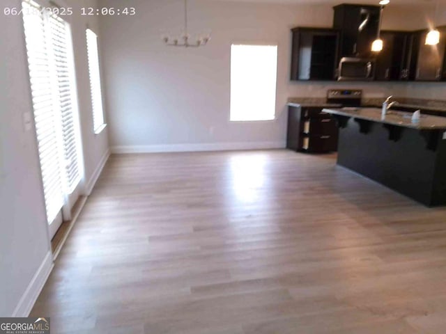 299 Mcclelland Loop NE, Ludowici, GA 31316 - kitchen with appliances with stainless steel finishes, healthy amount of natural light, light wood finished floors, and a breakfast bar