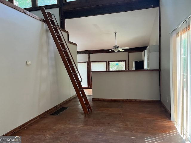 2917 Katherine Valley Rd, Decatur, GA 30032 - unfurnished living room with a ceiling fan, wood finished floors, and plenty of natural light