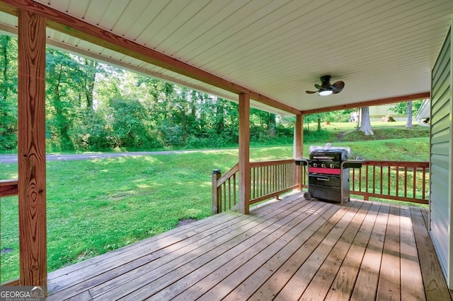 30 Red Bird Ln, Ellijay, GA 30540 - wooden terrace with a yard and a grill