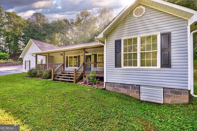 30 Red Bird Ln, Ellijay, GA 30540 - ranch-style house with a front lawn and a porch