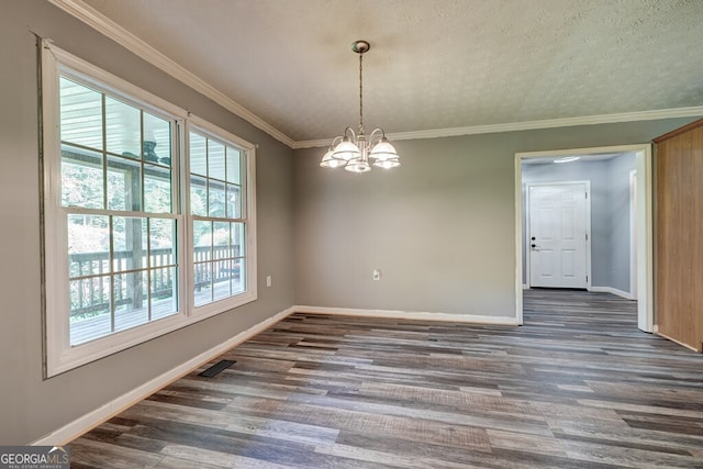 30 Red Bird Ln, Ellijay, GA 30540 - unfurnished room featuring dark wood-style flooring, a chandelier, and crown molding