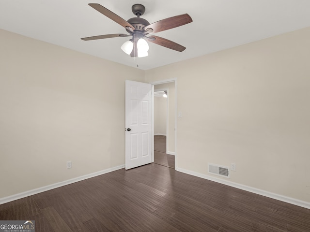117 Thomas St, Griffin, GA 30224 - unfurnished room with dark wood-type flooring and a ceiling fan