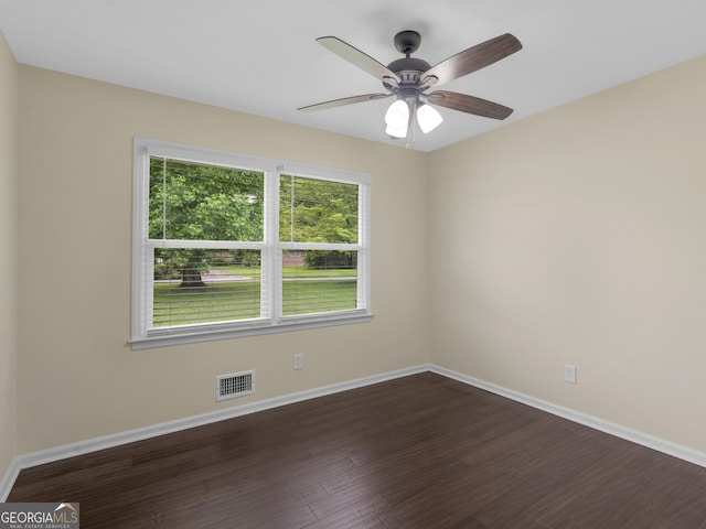 117 Thomas St, Griffin, GA 30224 - unfurnished room with dark wood-style floors and ceiling fan