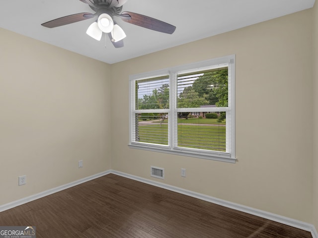 117 Thomas St, Griffin, GA 30224 - unfurnished room with dark wood-style flooring and a ceiling fan